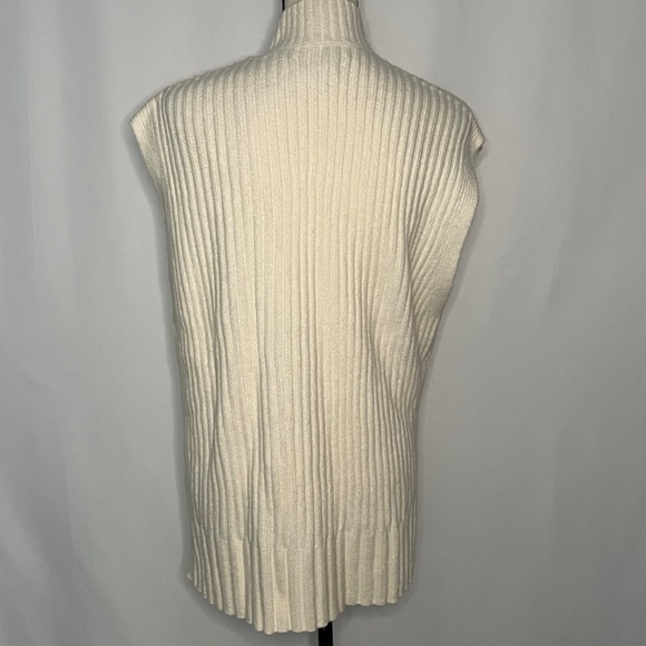 ANN TAYLOR LOFT Cable Knit Mock Neck Sweater Vest SZ M - Picture 3 of 7
